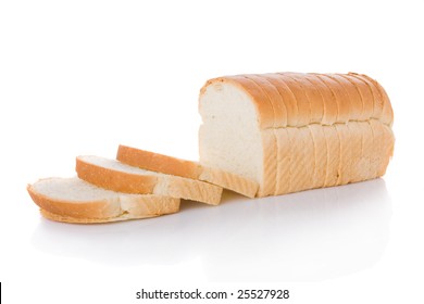 Sliced Loaf Of Bread Isolated On White Background