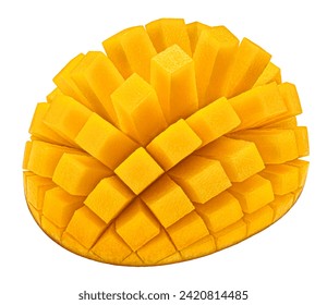 Sliced mango fruit isolated on white background
