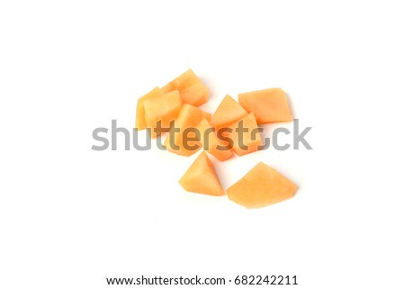 Sliced of melon isolated