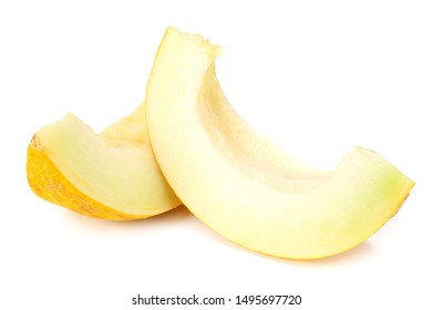 sliced melon isolated on white background. fresh melon