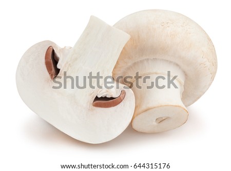 sliced mushrooms isolated