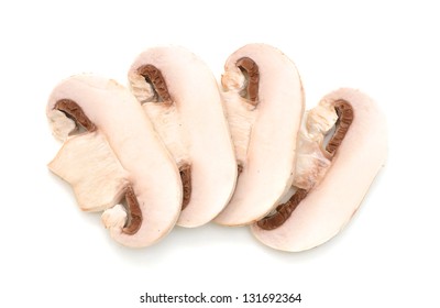 Sliced Mushrooms Isolated On White