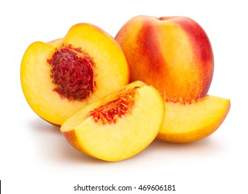 Sliced Nectarine Isolated