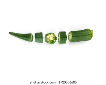 Sliced Okra Isolated On White Background Stock Photo 1720556605 ...