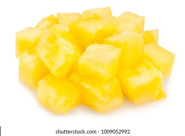 Sliced Pineapple Chunks Path Isolated