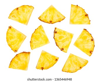 sliced pineapple path isolated