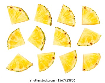 Sliced Pineapple Path Isolated On White