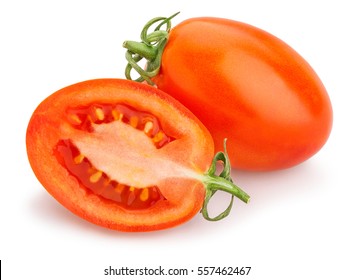 Sliced Plum Tomatoes Isolated