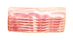 Sliced Pork Bacon Isolated On White Background.
Rows Of Raw Sliced Smoked Bacon Isolated On White.
Smoked Bacon Strips Isolated On White Background.