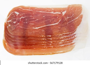 Sliced Prosciutto. Isolated