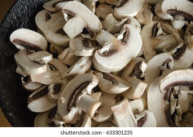 Sliced Raw Mushrooms
