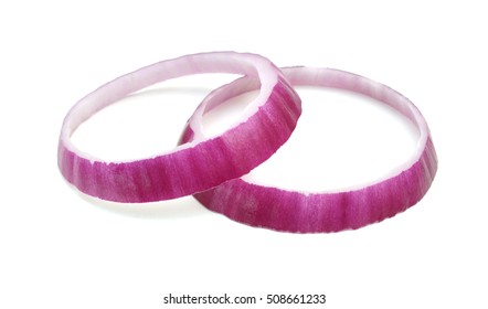 Sliced Red Onion On White Background