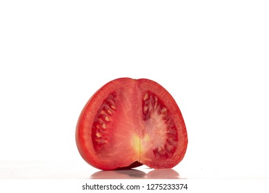sliced red tomato isolate