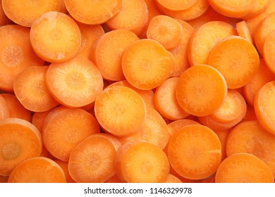 Sliced Ripe Carrot As Background