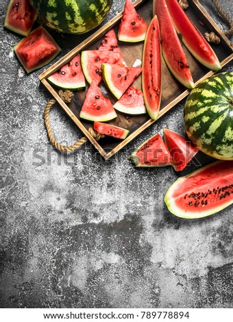 Similar – Foto Bild Stück reife Melone mit Samen