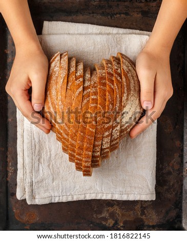 Similar – Image, Stock Photo loaf of bread Bread Eating