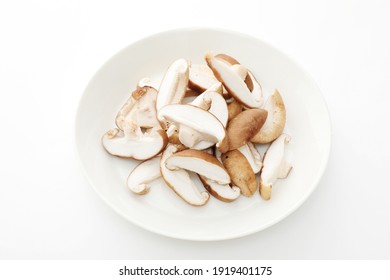 Sliced Shiitake Mushroom On The Dish