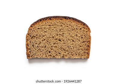 Sliced slice of bread made from wheat and rye flour, isolated on a white background