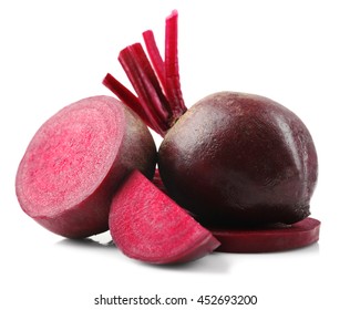 Sliced Sugar Beet On White Background