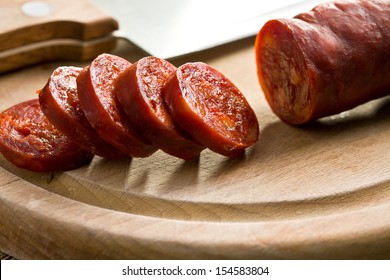 The Sliced Tasty Chorizo Sausage