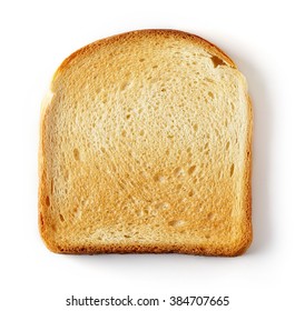 Sliced Toast Bread Isolated On White Background, Top View