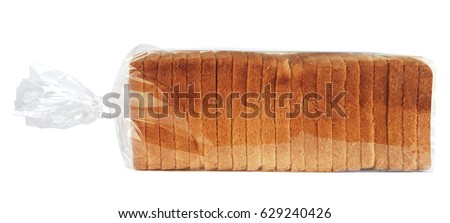 Sliced toast bread in plastic bag