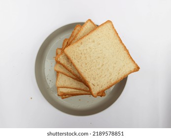 Sliced Toast Loaf White Bread (Shokupan or Roti Tawar) for Breakfast Isolated on White Background - Shutterstock ID 2189578851