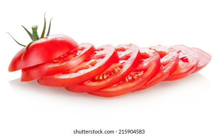 The Sliced Tomato Isolated On White Background