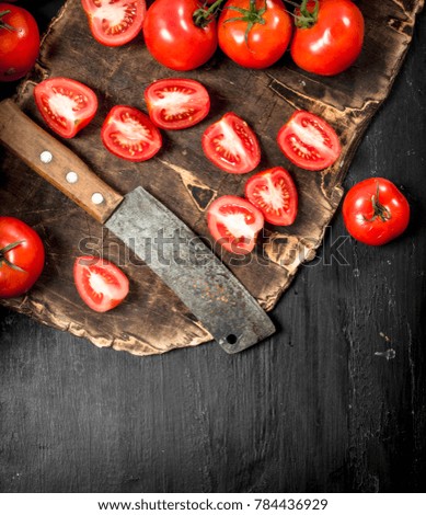 Similar – Image, Stock Photo ripe red cherry tomatoes