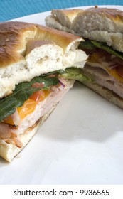 Sliced Turkey Sandwich - Shutterstock ID 9936565