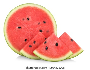 Sliced of watermelon isolated on white background. full depth of field