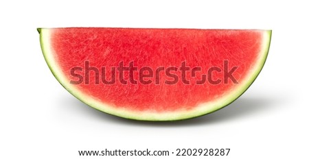 Sliced watermelon isolated on white background, clipping path, Watermelon macro studio photo