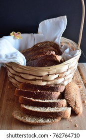 sliced wheat bread in basket