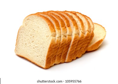 Sliced Wheat Bread on white background