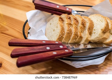sliced white bread on table