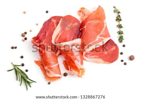 Slices of appetizing jamon