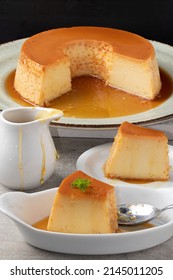 Slices Of Condensed Milk Pudding 