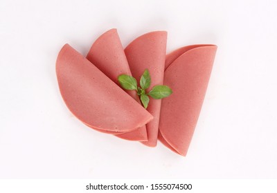 Slices Of Deli Meat, Cold Cuts, Appetisers, Ham, Mortadella, Salami On White Background