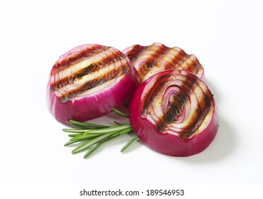 Slices Of Grilled Red Onion With Sprig Of Thyme