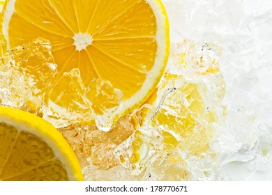 Slices Of Lemon With Ice