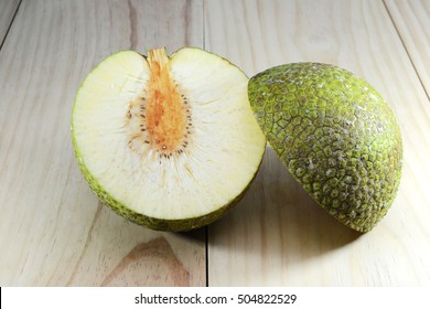 Slices Of Raw Breadfruit