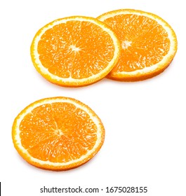 slices of ripe orange fruits isolated on white background