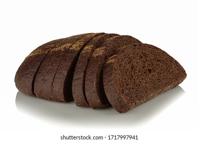 slices of rye bread on a white background
