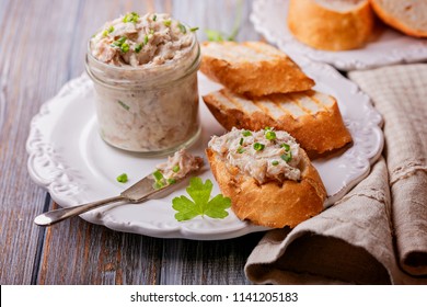 Slices Of Toast With Fish Pate