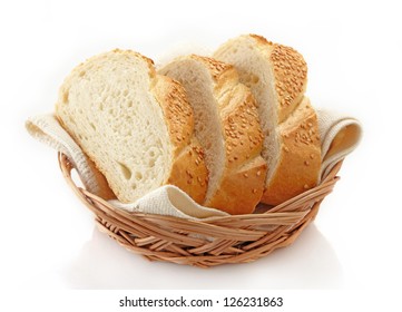 Slices Of White Bread In Basket