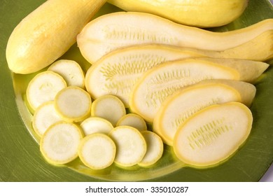 Slices Of Yellow Squash On Plate