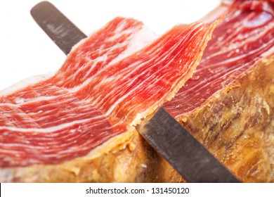 Slicing Spanish Jamon Iberico (serrano Ham)