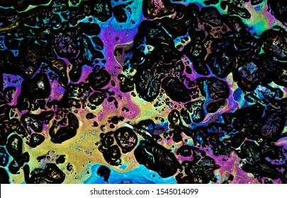 Slick Industry Oil Fuel Spilling Water, Abstract Background