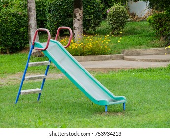 A slide in the park.
