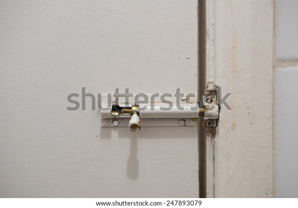 Sliding Door Bolt Locking Door Old Stock Photo Edit Now 247893079